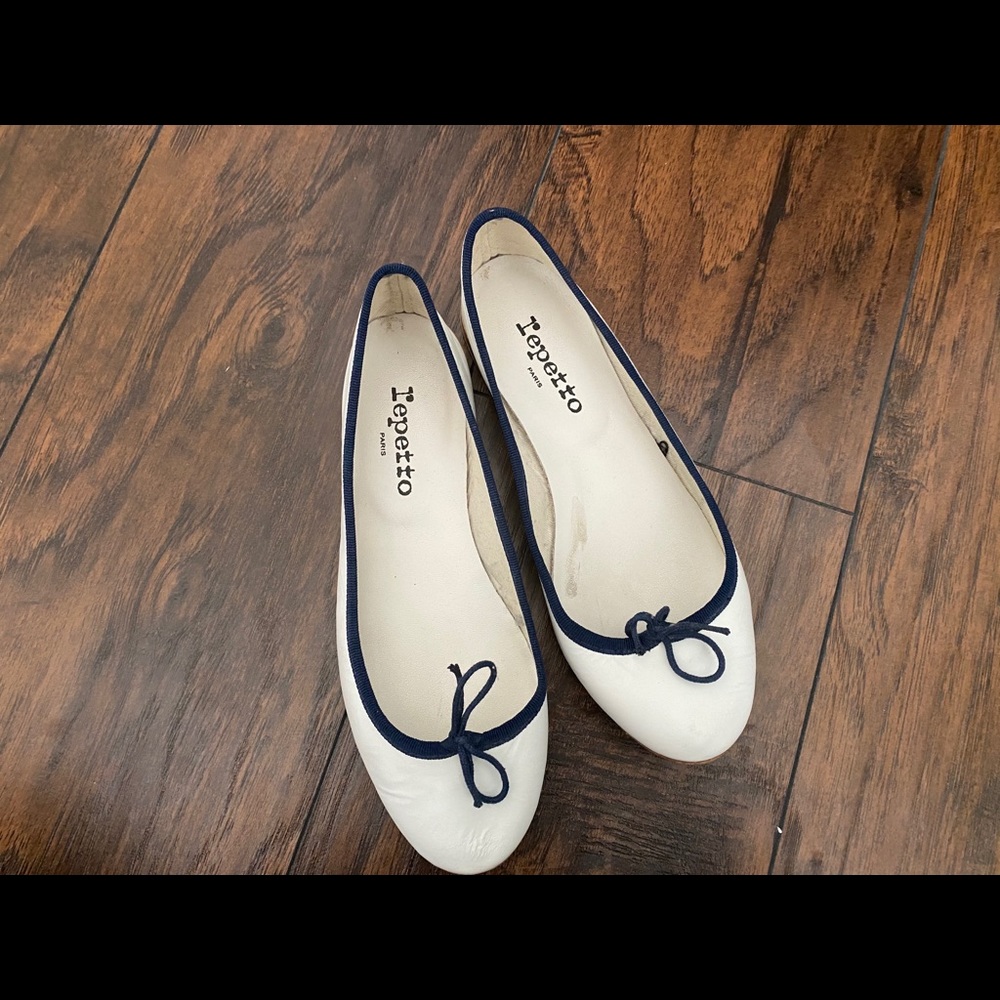 Repetto ballet flat shoes (white, size 7.5)